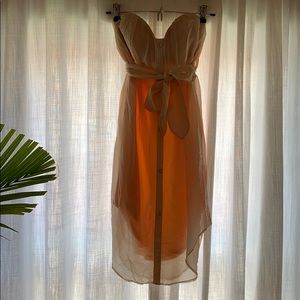 Stunning nanushka strapless belted shirtdress